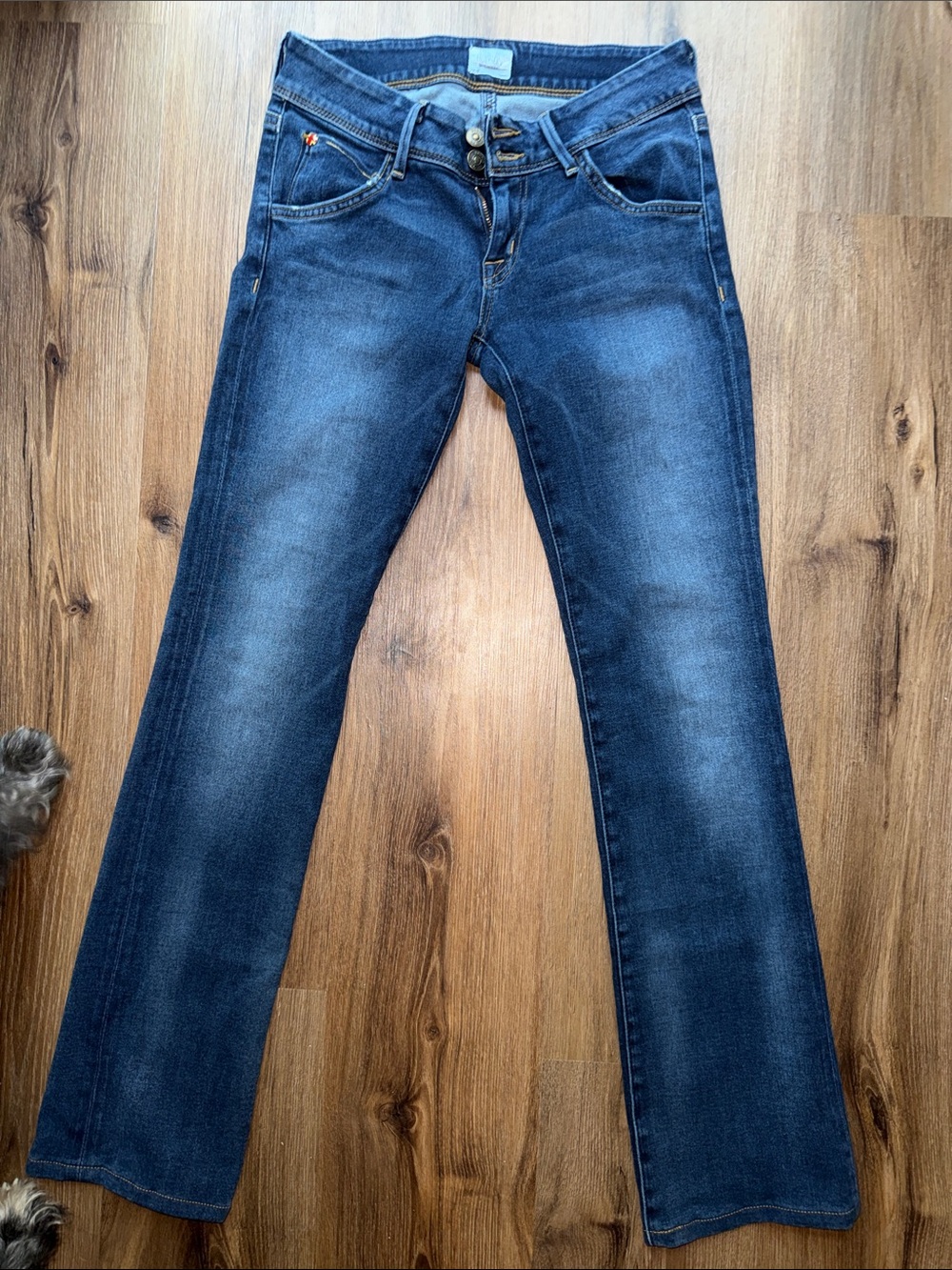 Hudson Jeans Original Button Flap Pockets Women's Medium Dark Blue Bootcut